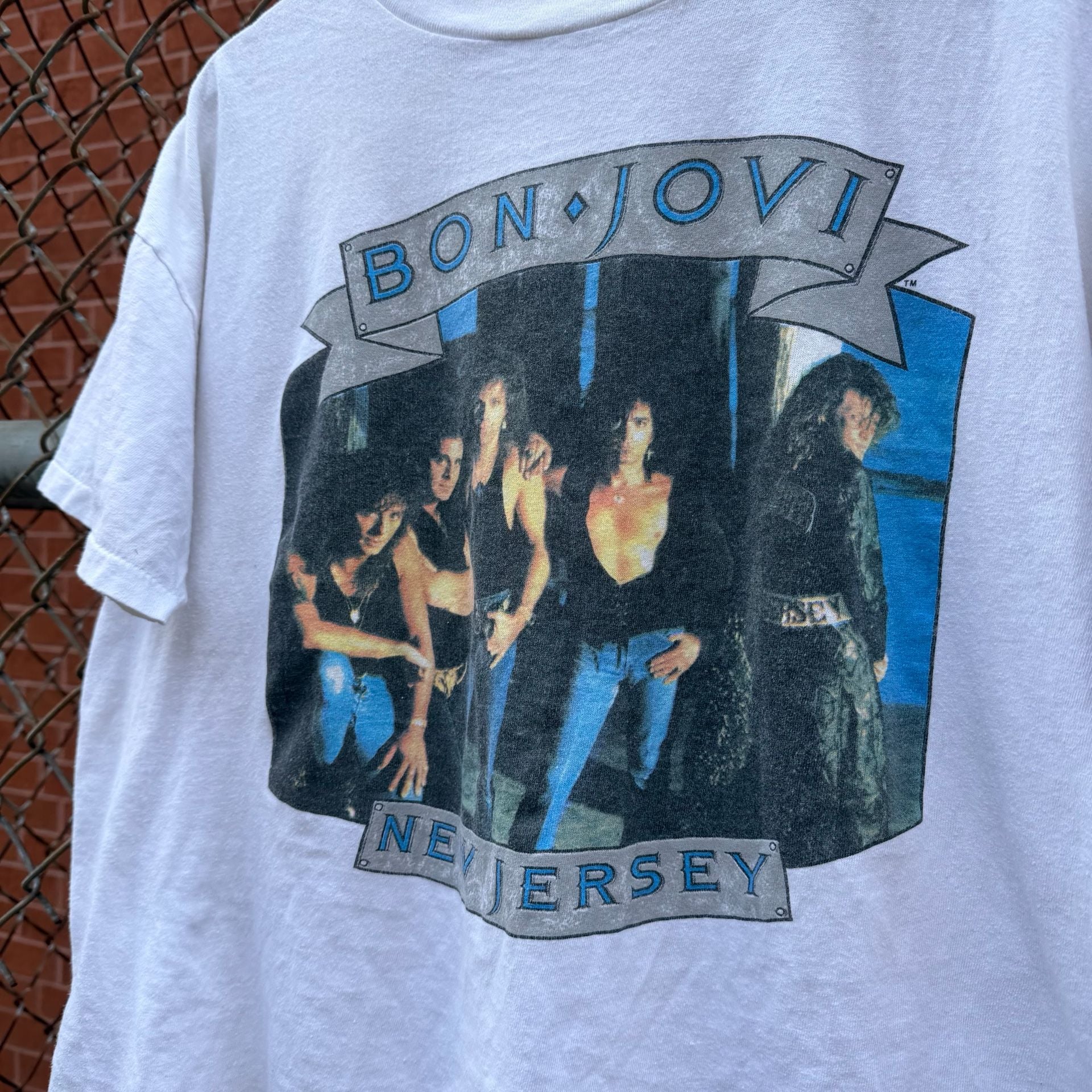 Vintage 1980s Bon Jovi The Jersey Syndicate Band T-Shirt 4