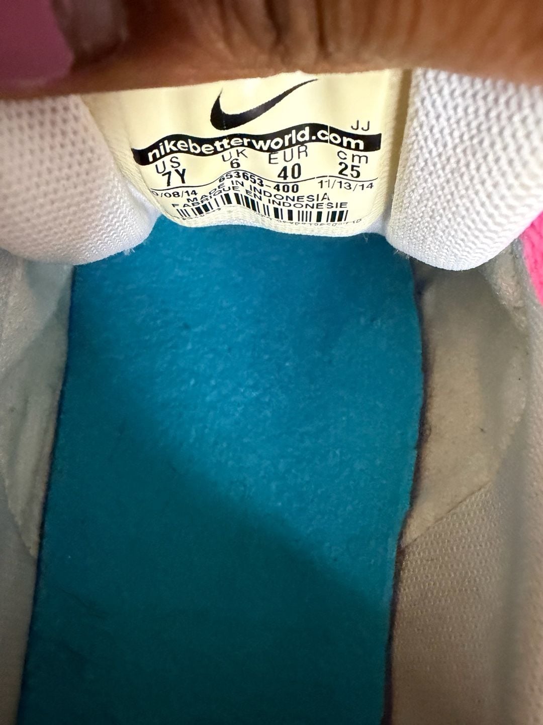 Nike Air Max 1 GS (Grade School) Blue Pink White Running Shoes
3