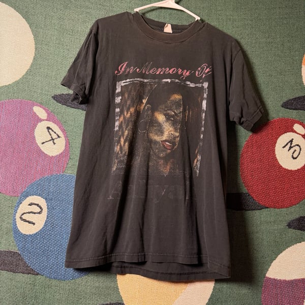 Vintage Aaliyah In Memory Of Try Again Double Sided Graphic T-Shirt