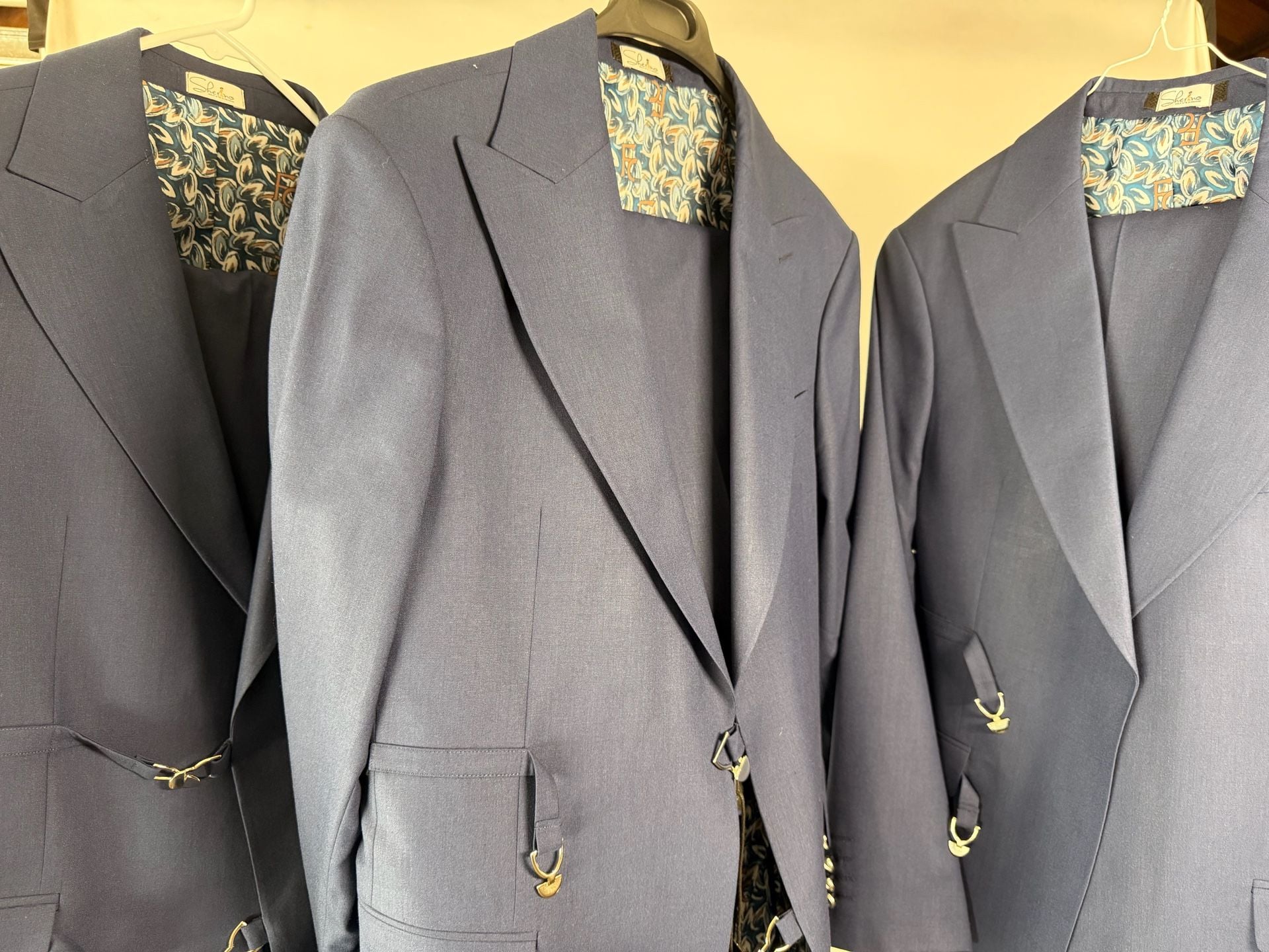 Sherino Walk To Elegance Navy Blue Suit with Brooch Detail 8
