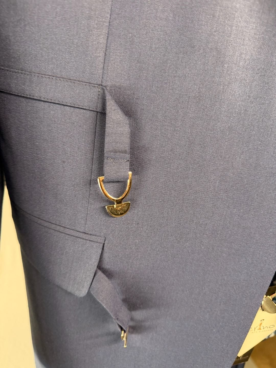Sherino Walk To Elegance Navy Blue Suit with Brooch Detail 9