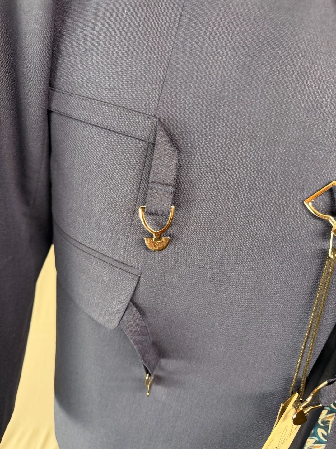 Sherino Walk To Elegance Navy Blue Suit with Brooch Detail 10