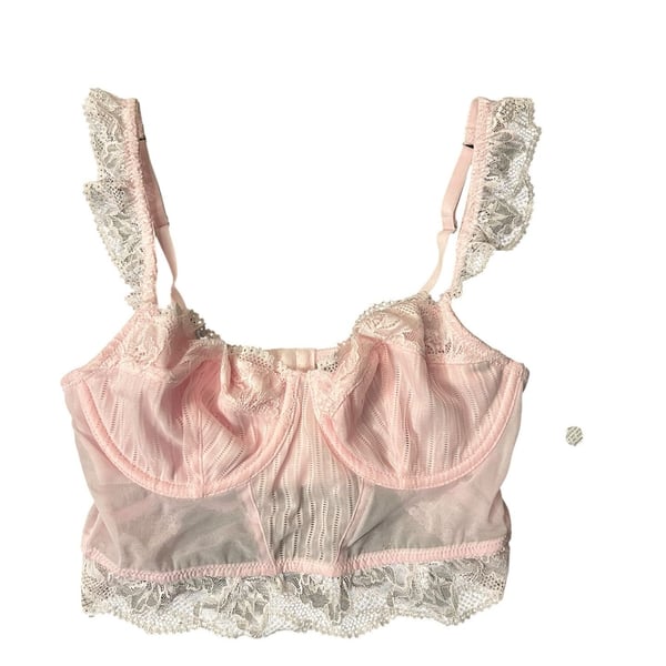 Auden Women's Lace Detail Bustier Top in Pink