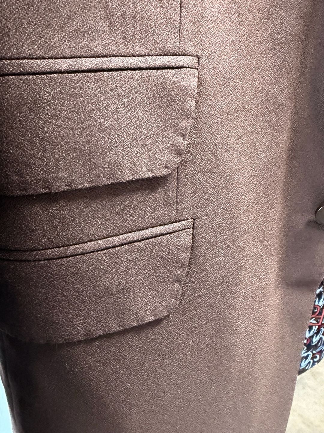 Sherino Brown Two-Piece Suit with Patterned Lining 3