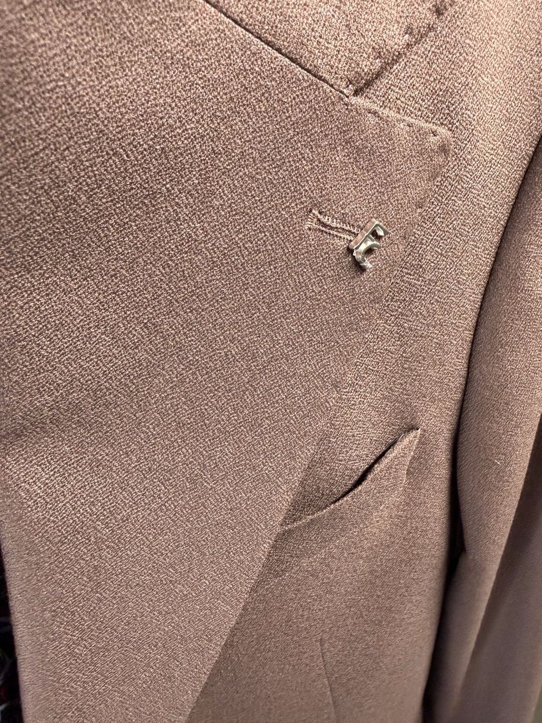 Sherino Brown Two-Piece Suit with Patterned Lining 5