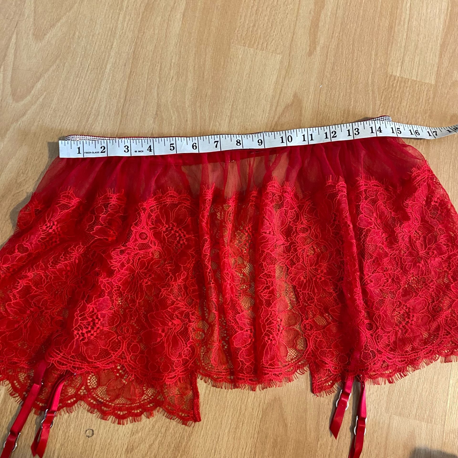 Victoria's Secret Lace and Satin Teddy Bodysuit with Garter Skirt Set 5