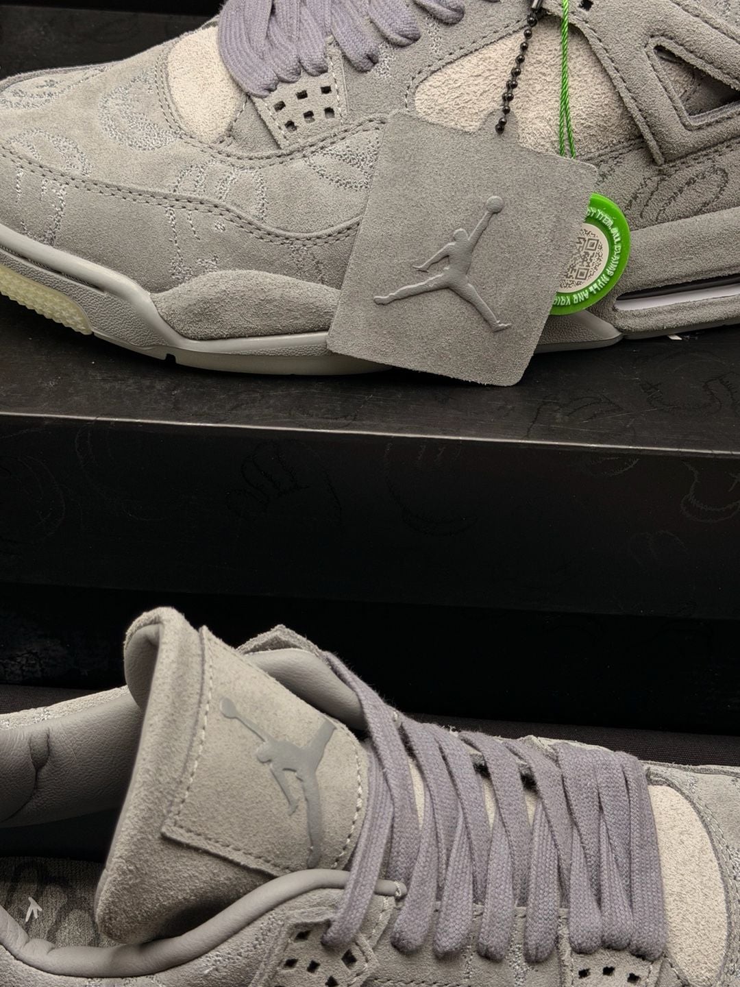 Jordan 4 Retro KAWS 'Cool Grey' Suede Sneakers 8