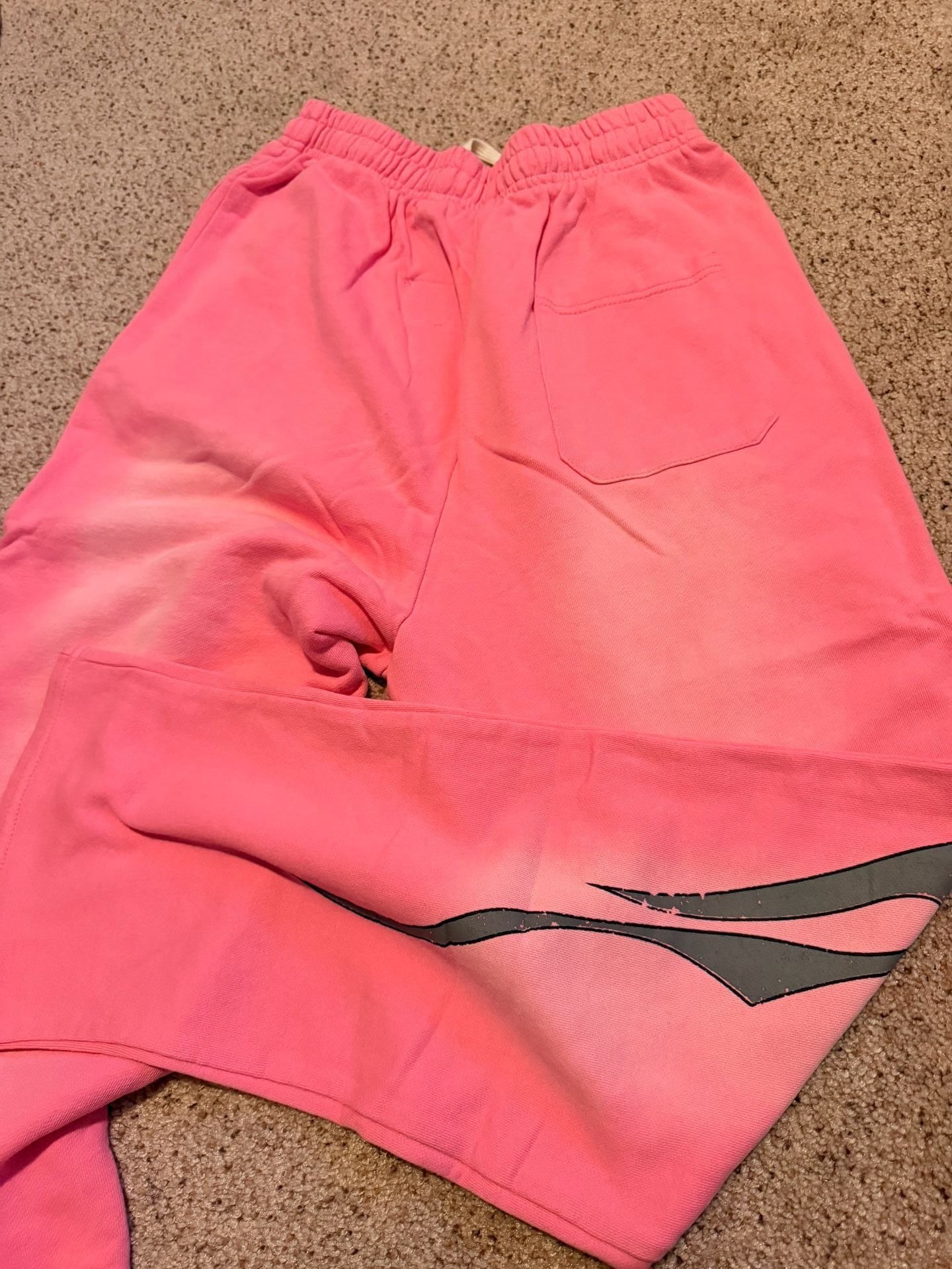 Hellstar Capsule 10 Flame Graphic Flare Sweatpants in Pink/Grey 2