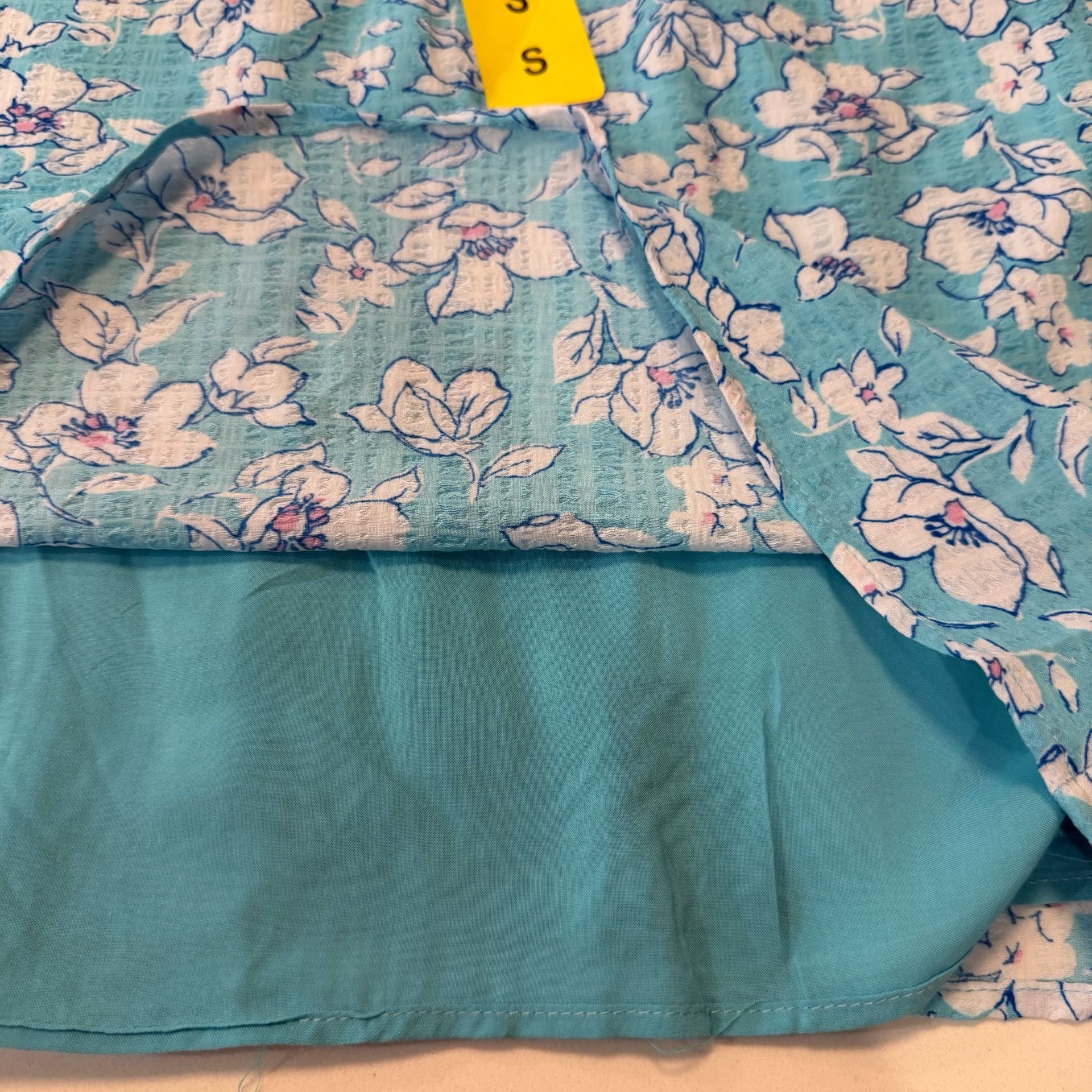 Draper James Women's Blue Floral Flutter Sleeve Blouse 7