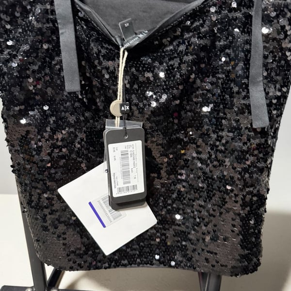 Armani Exchange Black Sequin Camisole Tank Top