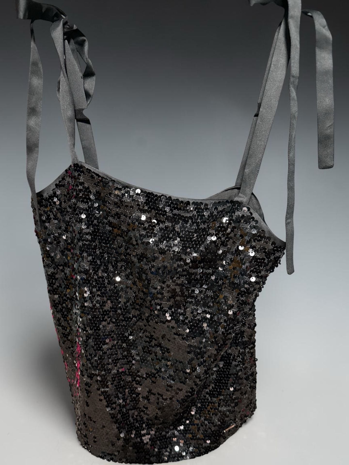Armani Exchange Black Sequin Camisole Tank Top 3