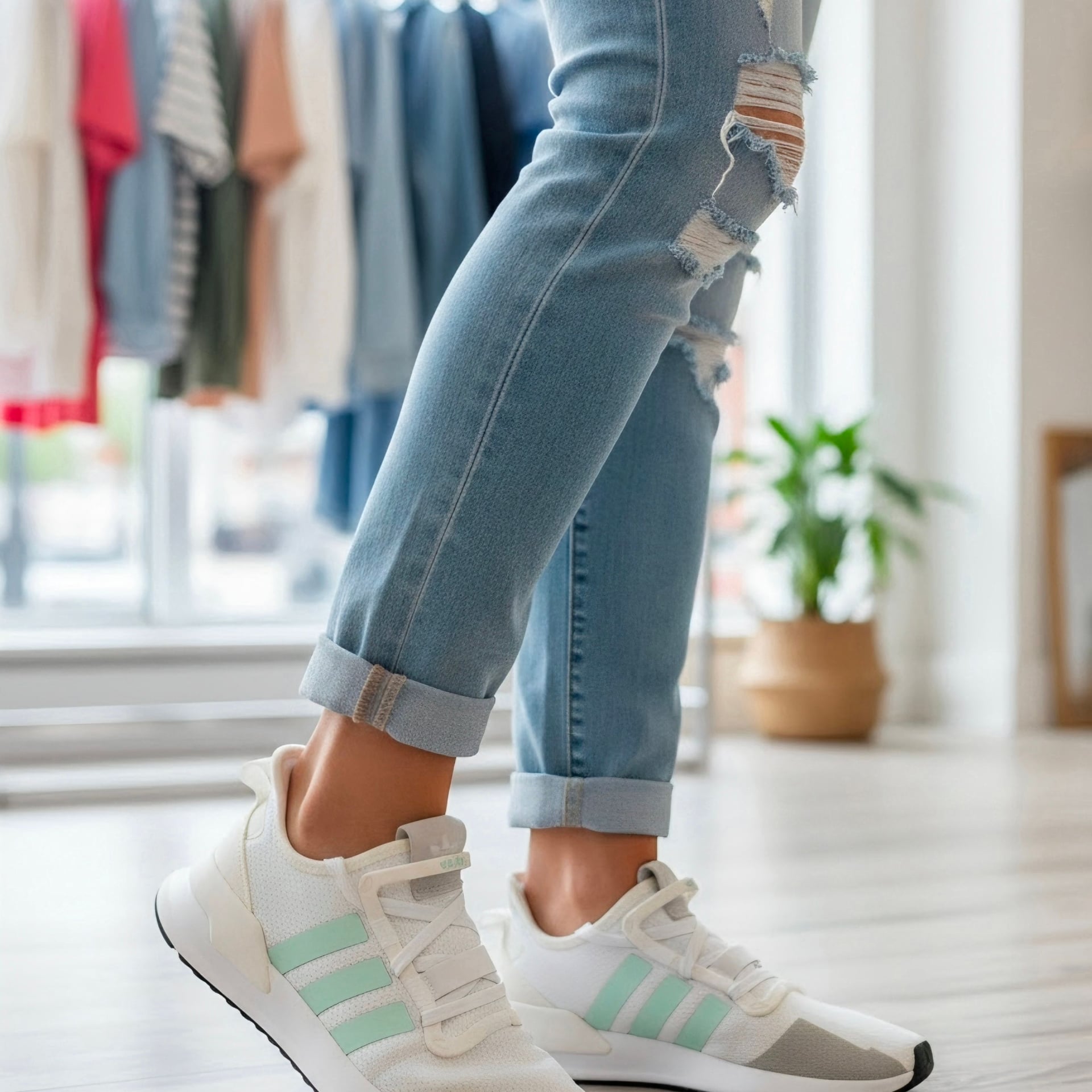 Adidas U_Path Run White and Teal Sneakers 10