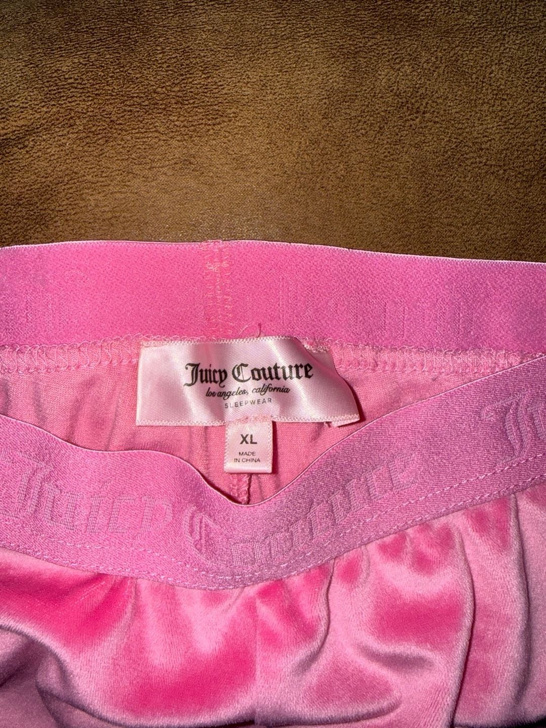 Juicy Couture Pink Velour Rhinestone Logo Sleep Shorts 3