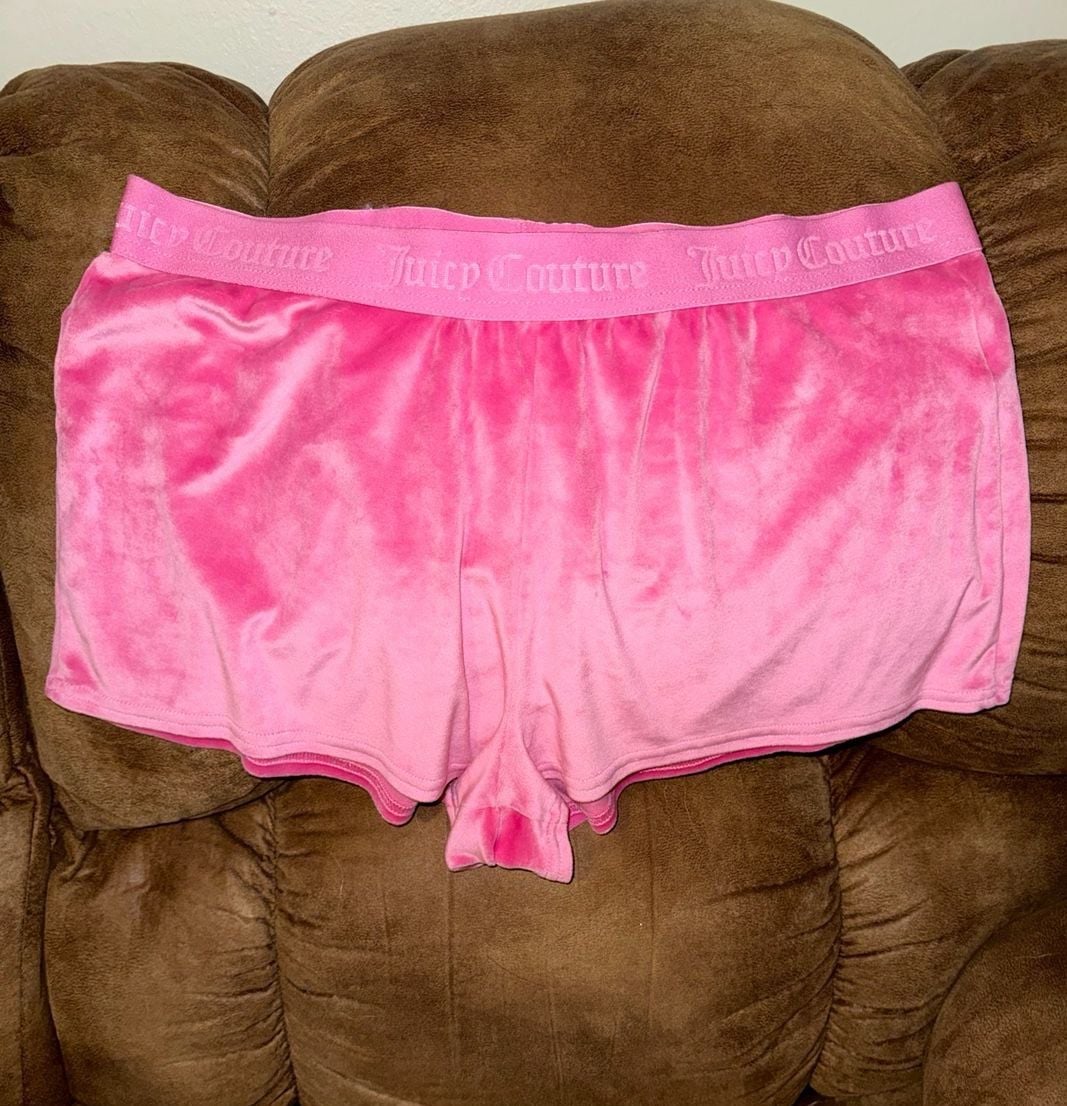 Juicy Couture Pink Velour Rhinestone Logo Sleep Shorts 4