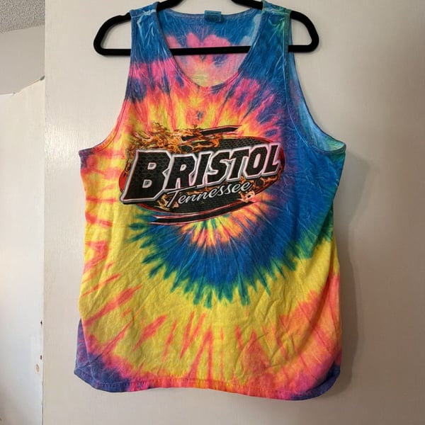 Colortone Bristol Tennessee 2014 Rubbin & Racin Under The Lights Tie Dye Tank Top XL