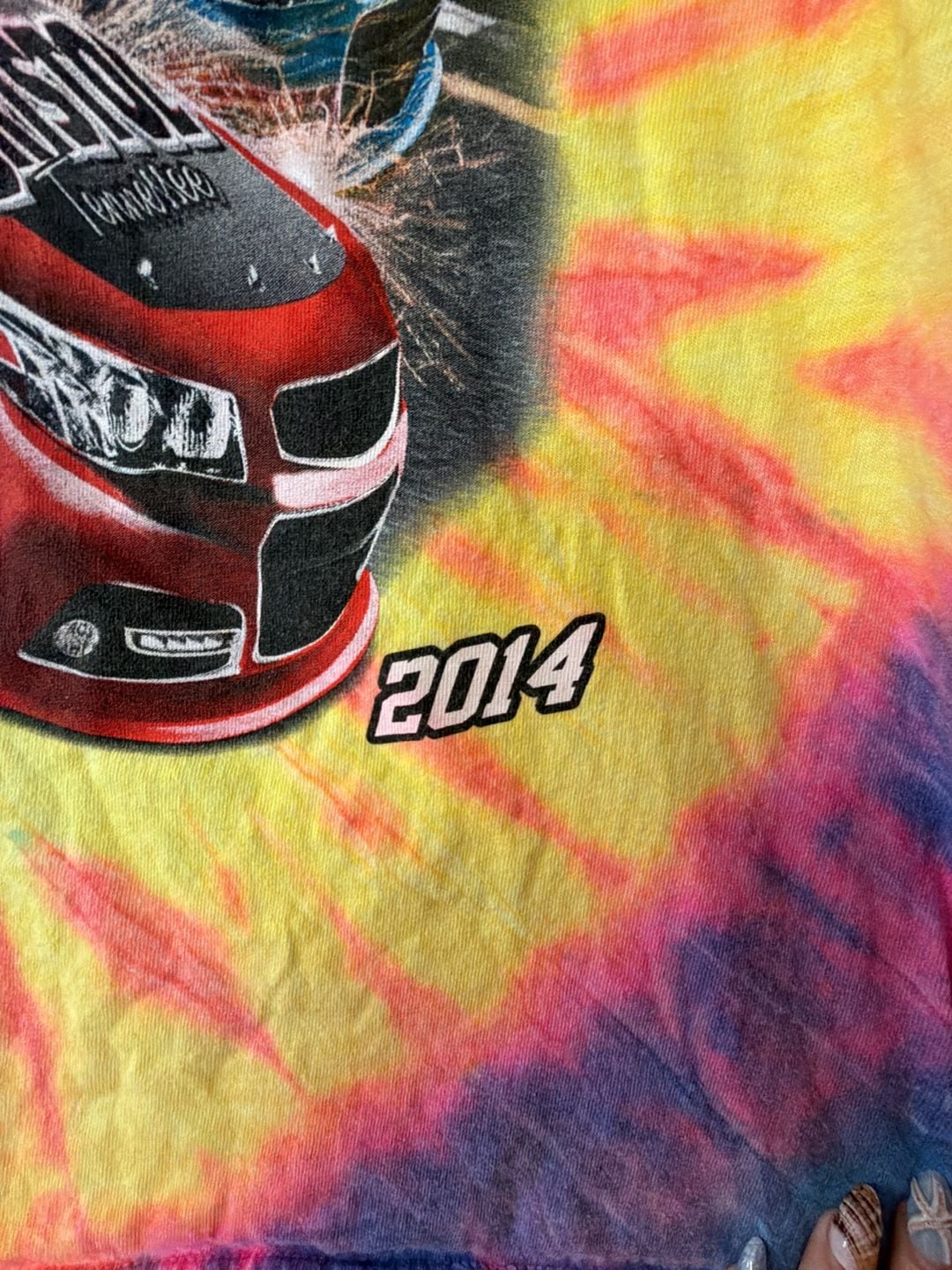 Colortone Bristol Tennessee 2014 Rubbin & Racin Under The Lights Tie Dye Tank Top XL 7