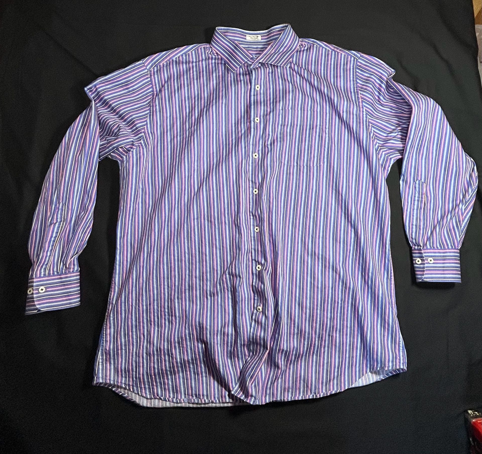 Peter Millar Men's Long Sleeve Button Down Dress Shirt Striped Size XXL 2