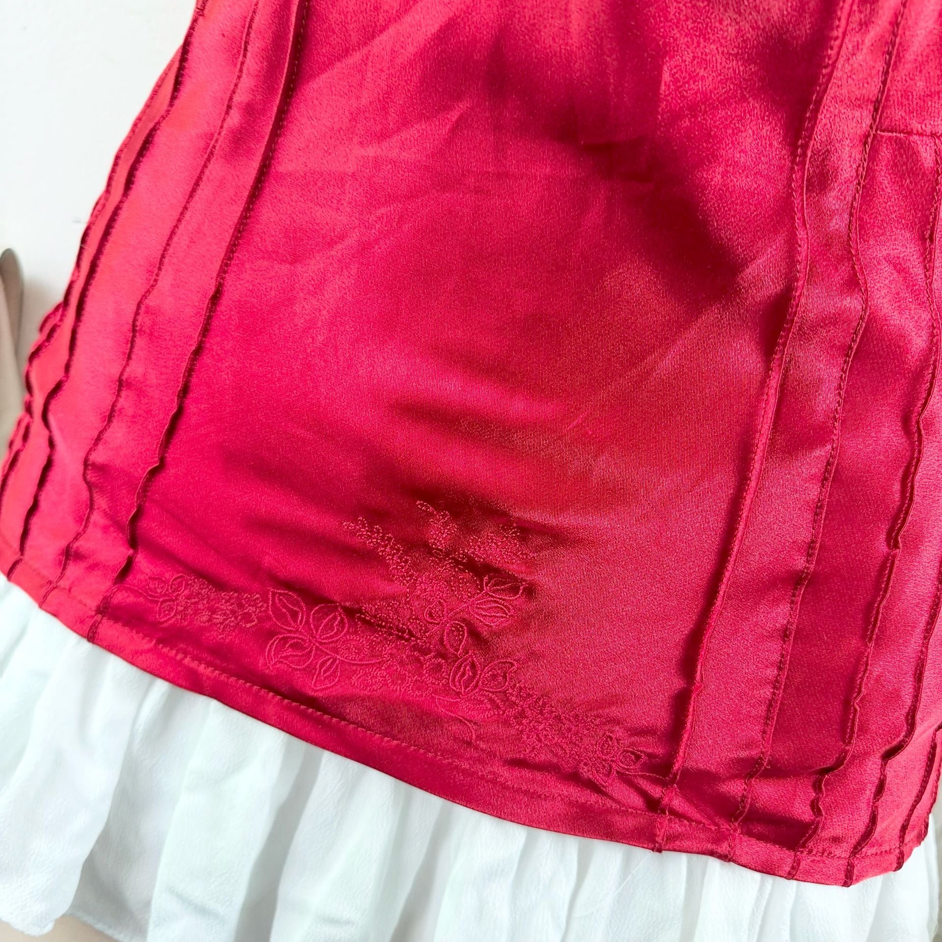 Y2K Fairycore Satin Red Cami Slip Top 7