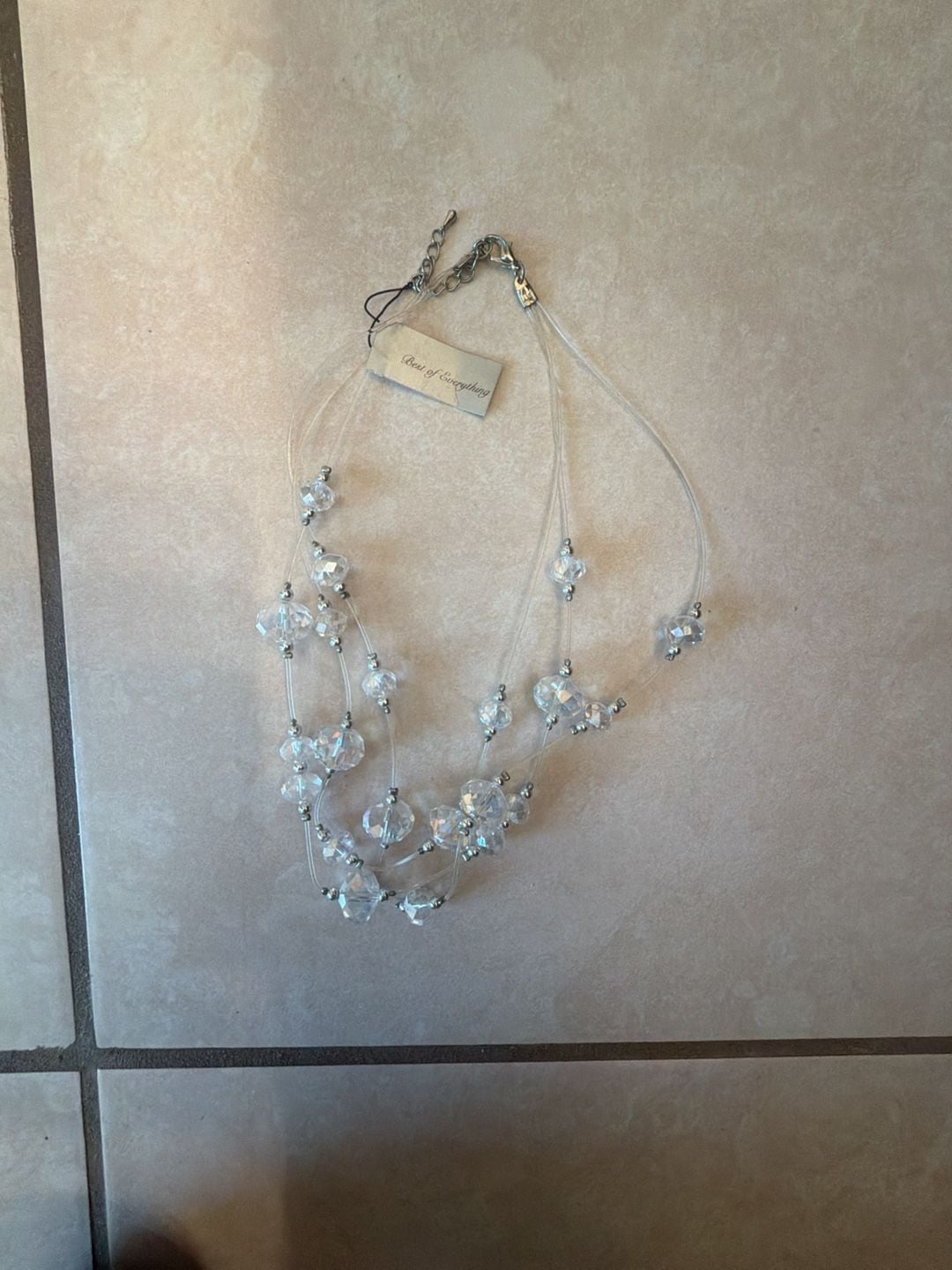 Best of Everything Multi-Strand Clear Faceted Crystal Bead Necklace 1