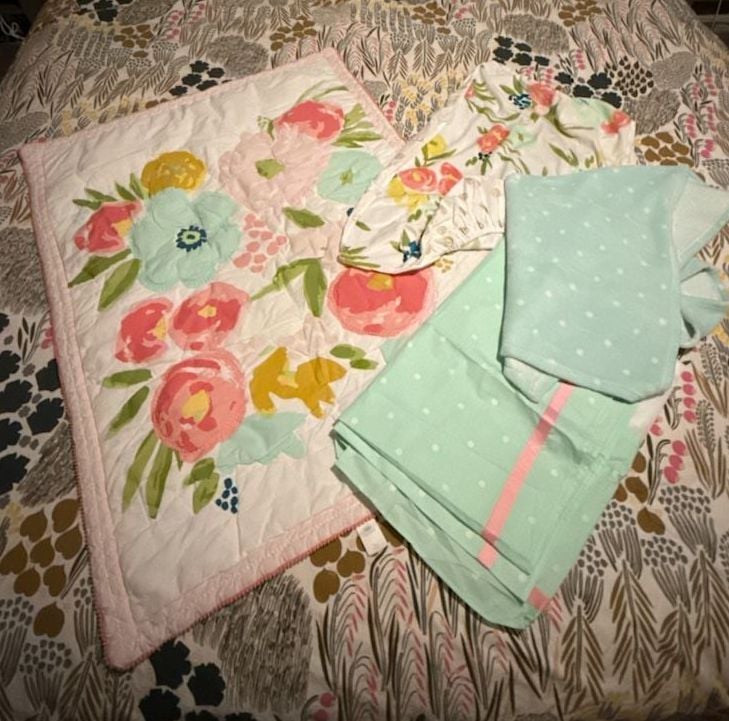 Cloud Island Floral Field Crib Bedding Set 1