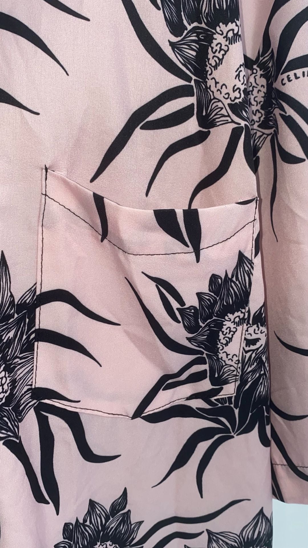 Celine 21SS Loose Hawaiian Shirt in Printed Viscose Pink/Black 7