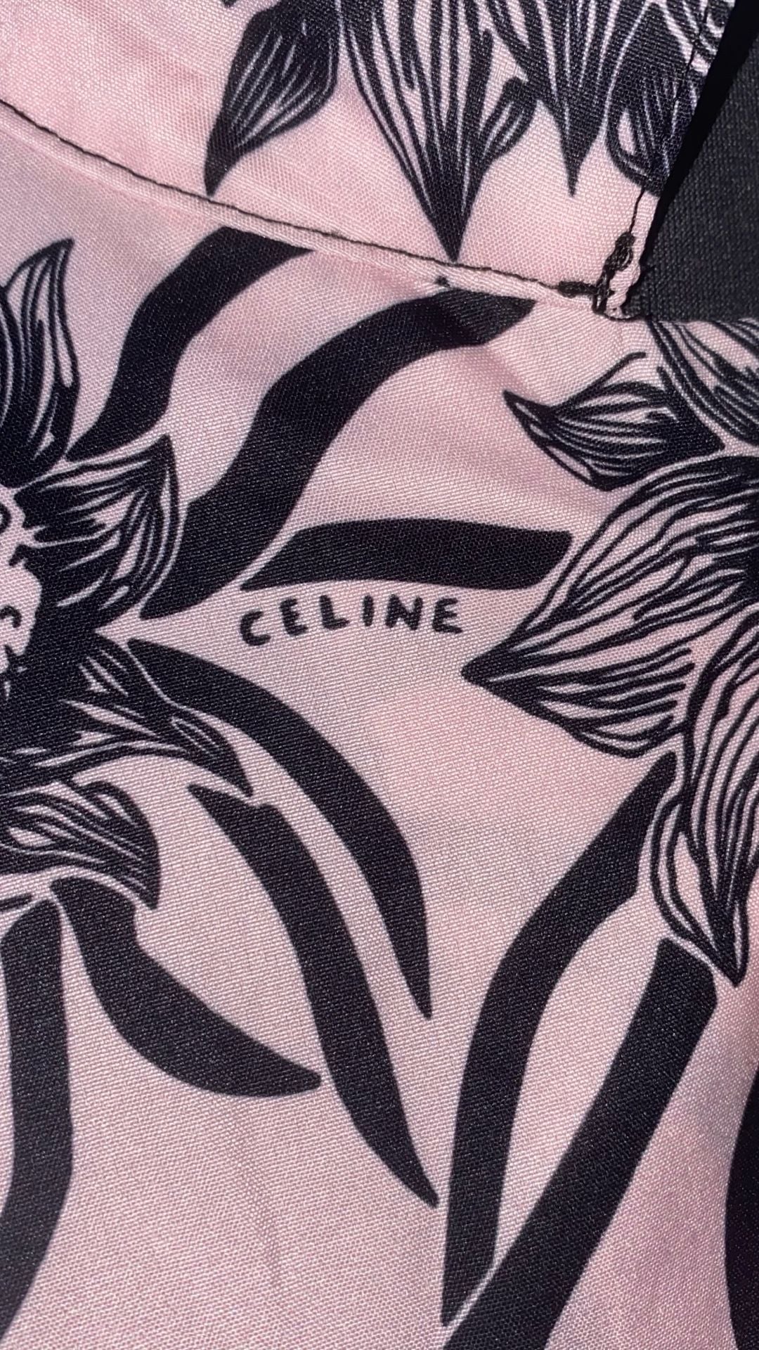 Celine 21SS Loose Hawaiian Shirt in Printed Viscose Pink/Black 8