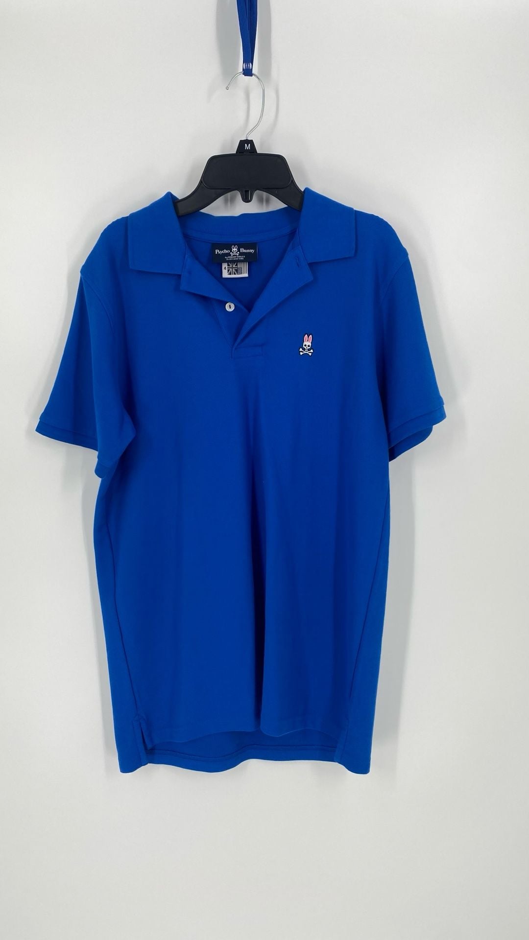 Psycho Bunny Men's Pima Cotton Solid Blue Short Sleeve Polo Shirt 2