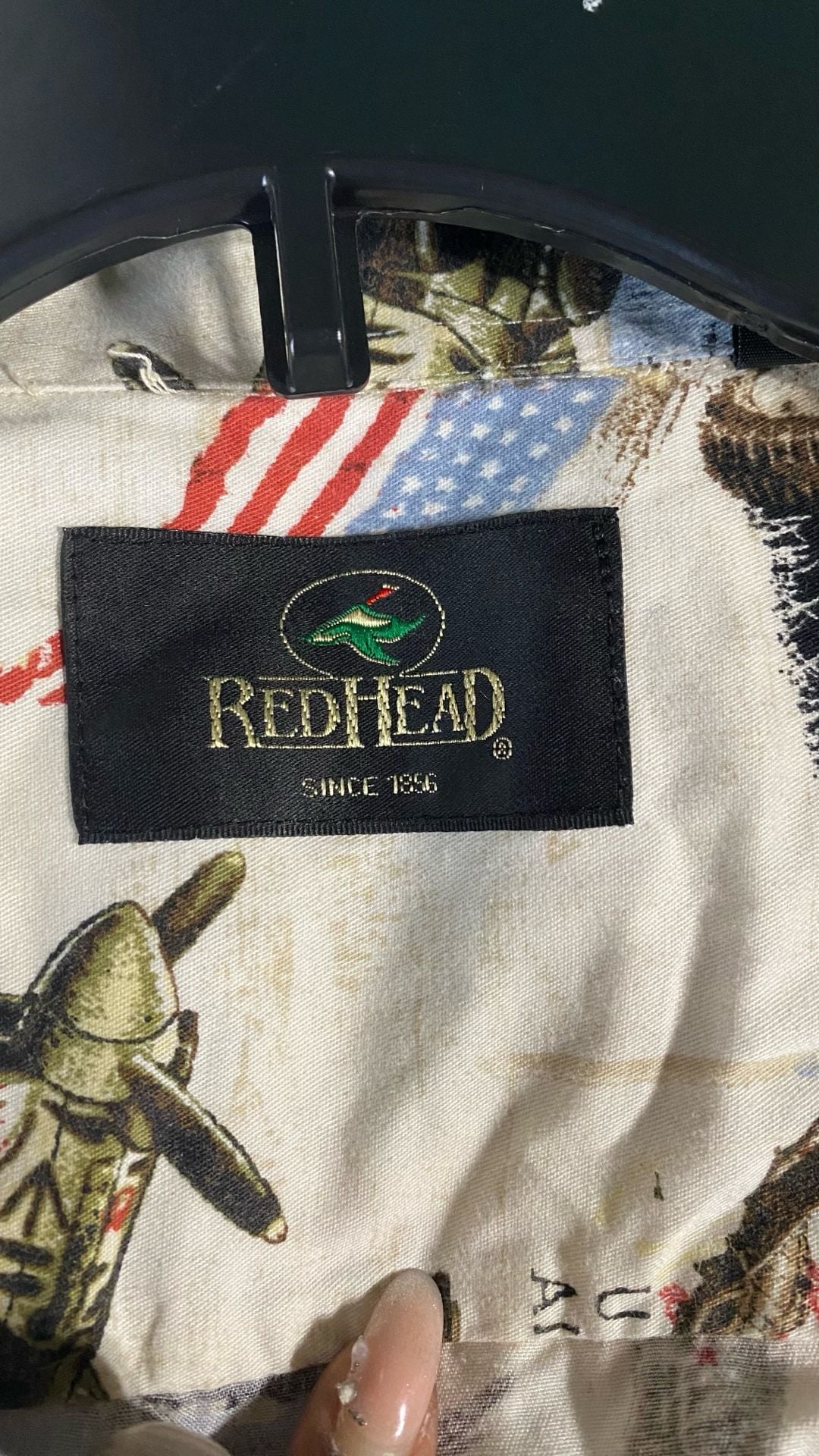 RedHead Wings Over America U.S. Army Air Corps Military Print Short Sleeve Button-Down Shirt 12