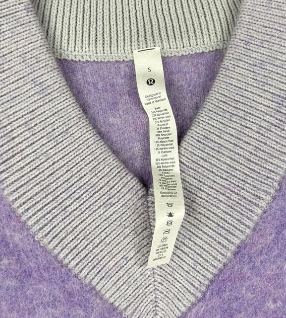 Lululemon Alpaca Wool-Blend V-Neck Sweater in Heathered Digital Lavender 3