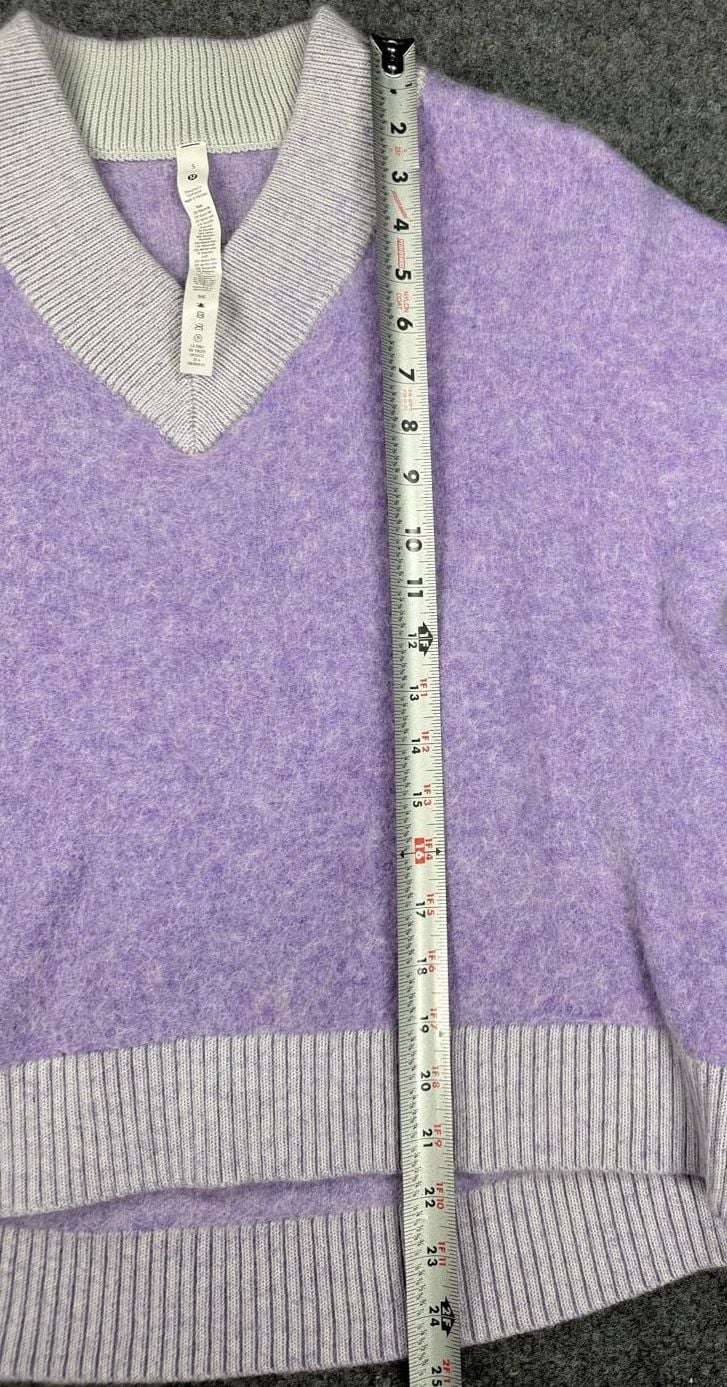 Lululemon Alpaca Wool-Blend V-Neck Sweater in Heathered Digital Lavender 6