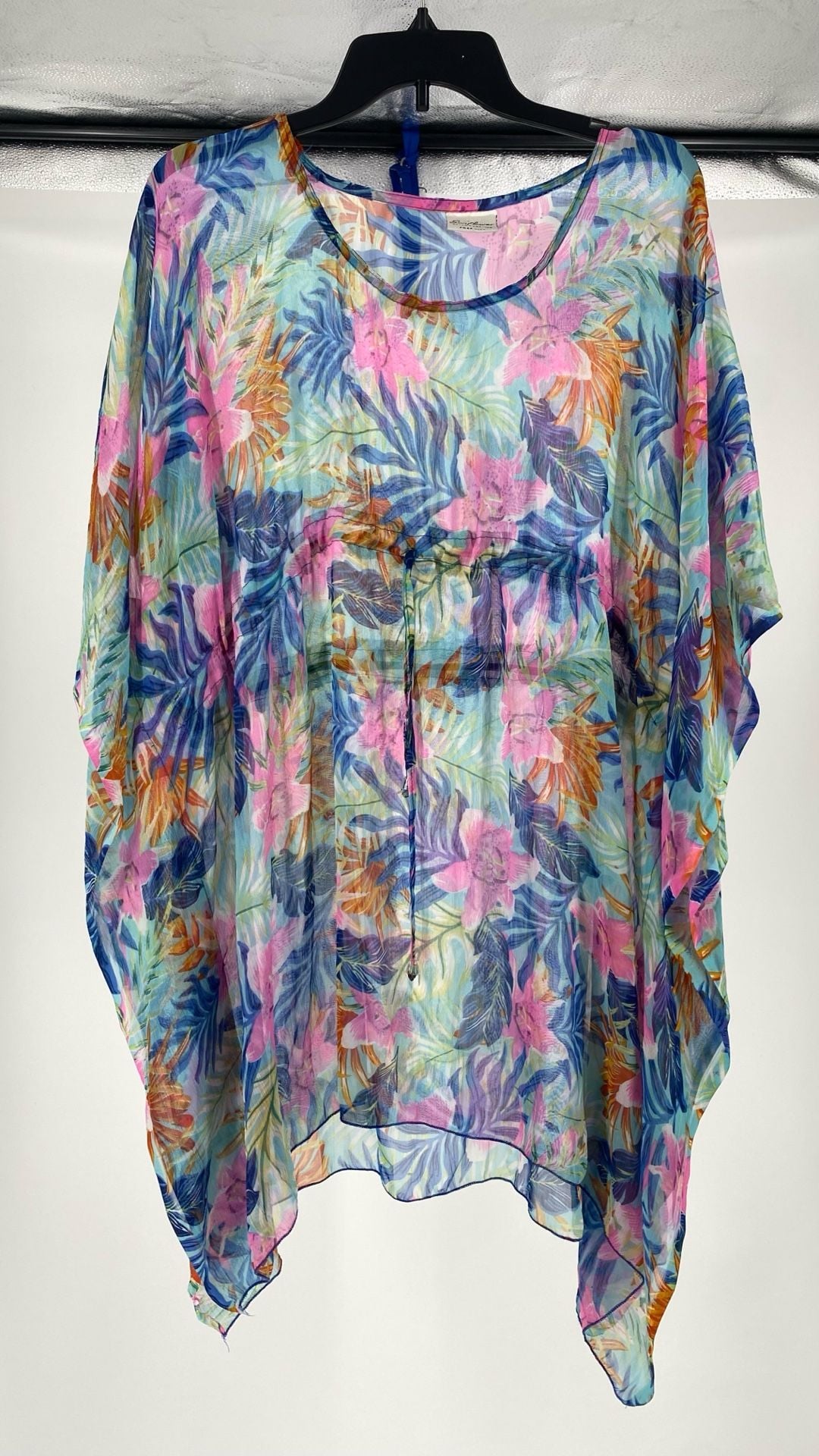 Sunflower Style CHT-108 Tropical Floral Sheer Drawstring Swim Cover-Up Kaftan 2