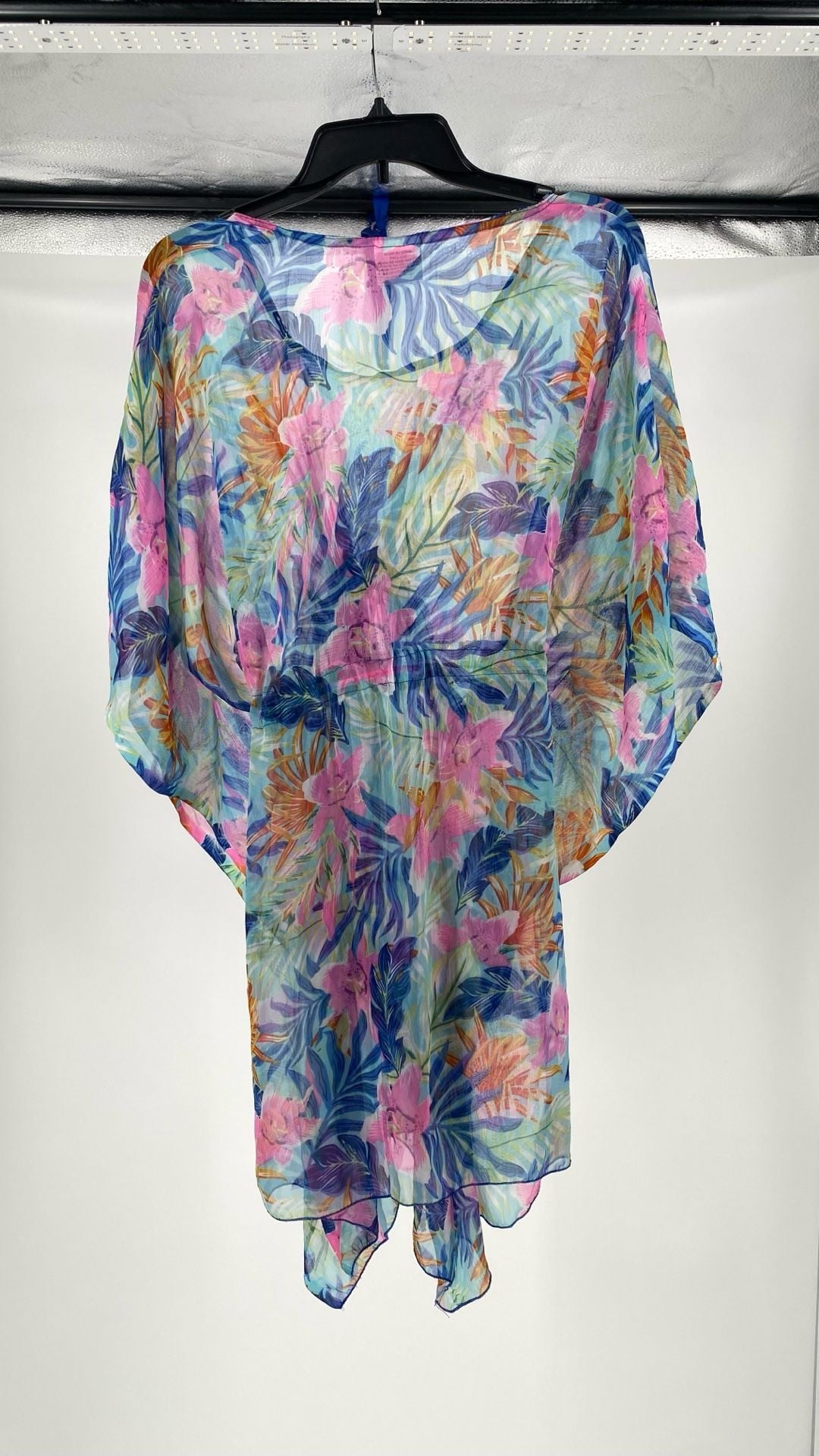 Sunflower Style CHT-108 Tropical Floral Sheer Drawstring Swim Cover-Up Kaftan 9