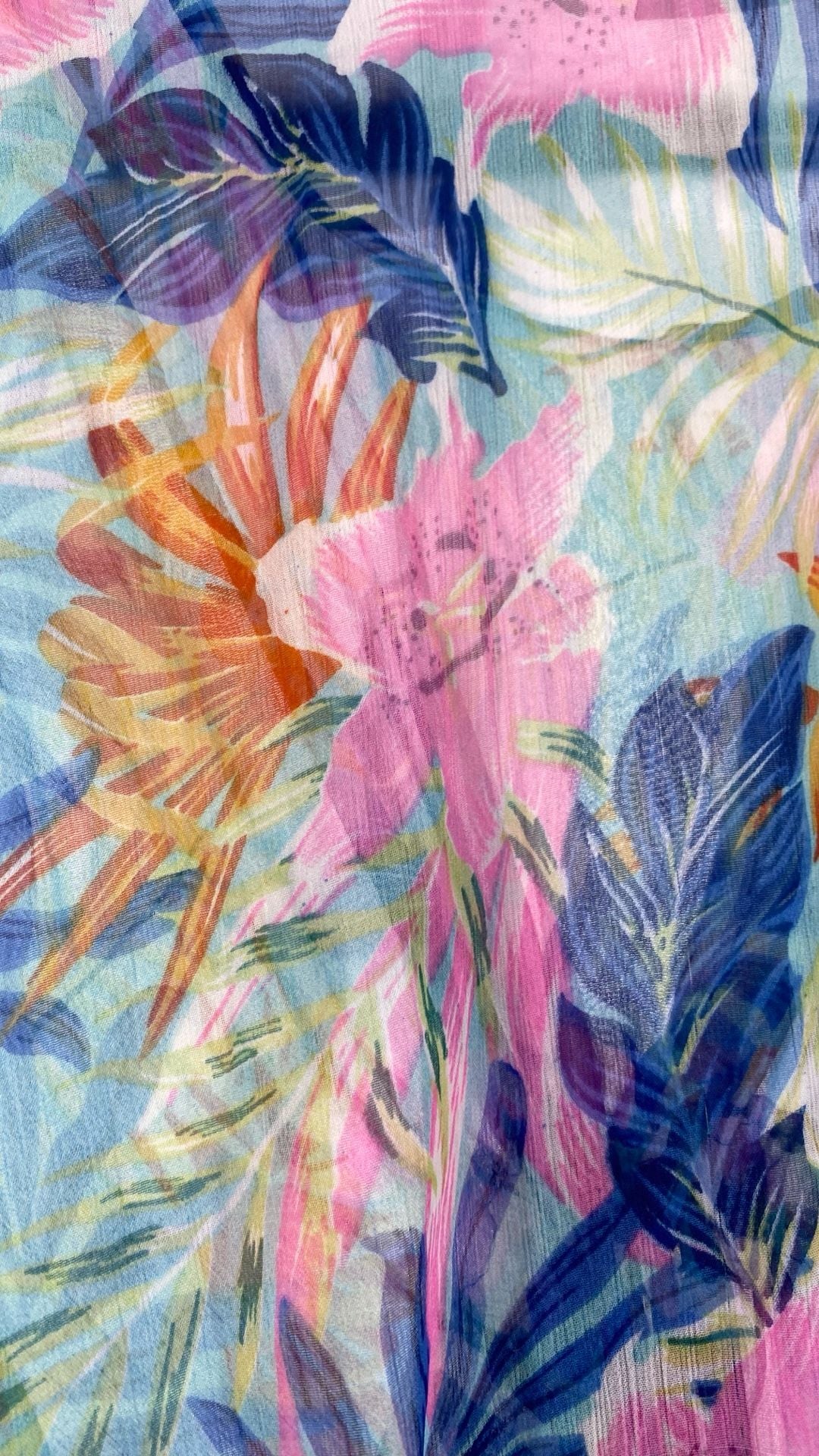 Sunflower Style CHT-108 Tropical Floral Sheer Drawstring Swim Cover-Up Kaftan 10