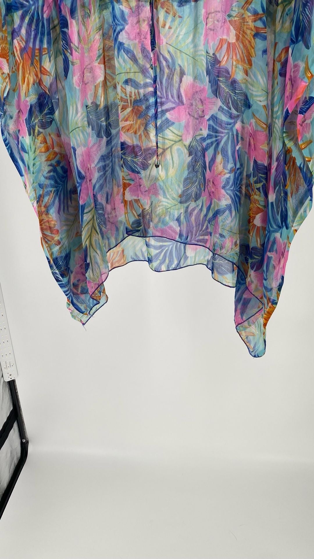 Sunflower Style CHT-108 Tropical Floral Sheer Drawstring Swim Cover-Up Kaftan 11