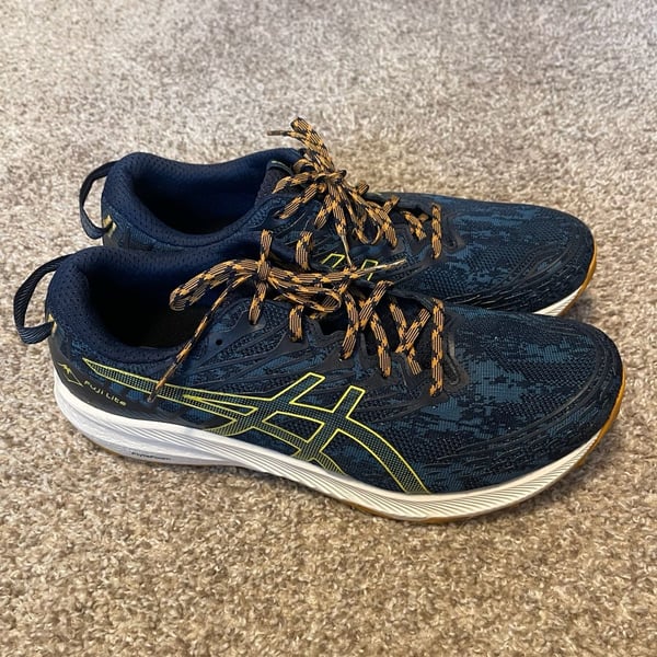 ASICS Fuji Lite 3 Trail Running Shoes (Ink Teal/Golden Yellow) Mens Sz 11.5