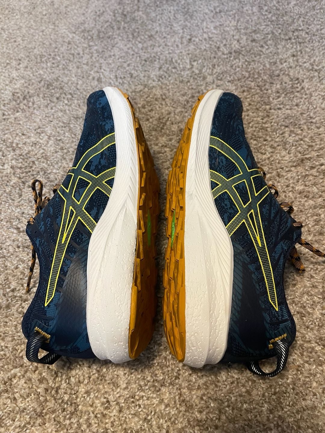 ASICS Fuji Lite 3 Trail Running Shoes (Ink Teal/Golden Yellow) Mens Sz 11.5 7