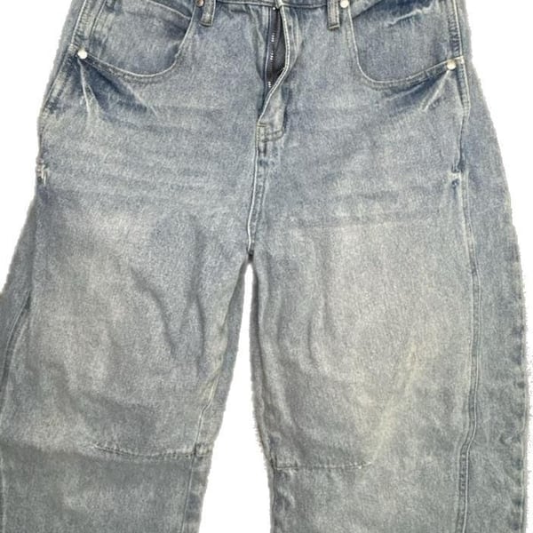 PTCL Light Wash Paneled Barrel Leg Jeans