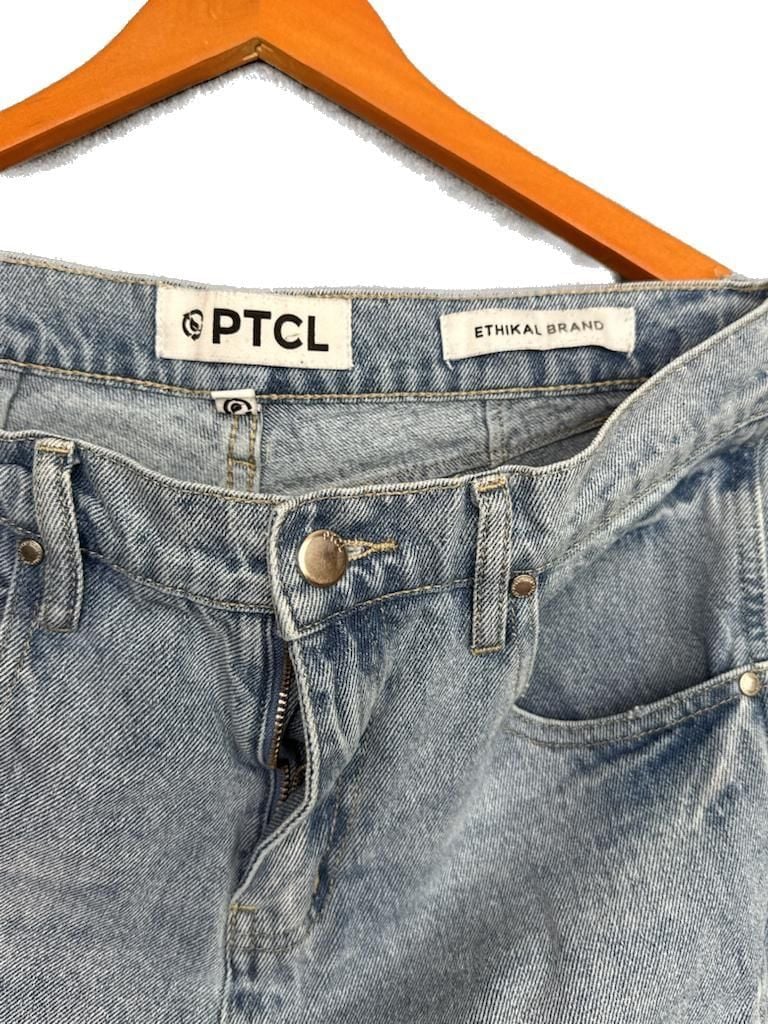 PTCL Light Wash Paneled Barrel Leg Jeans 2