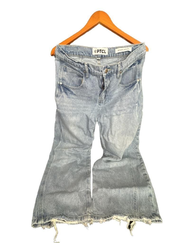 PTCL Light Wash Paneled Barrel Leg Jeans 3