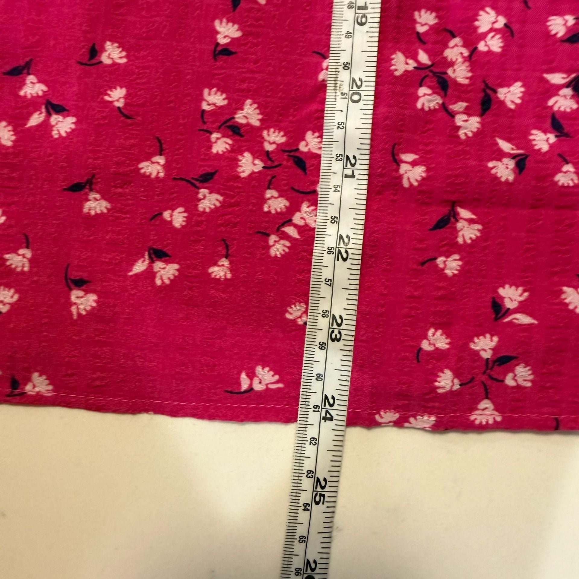 Draper James Pink Floral Flutter Sleeve Smocked Shoulder Blouse 10