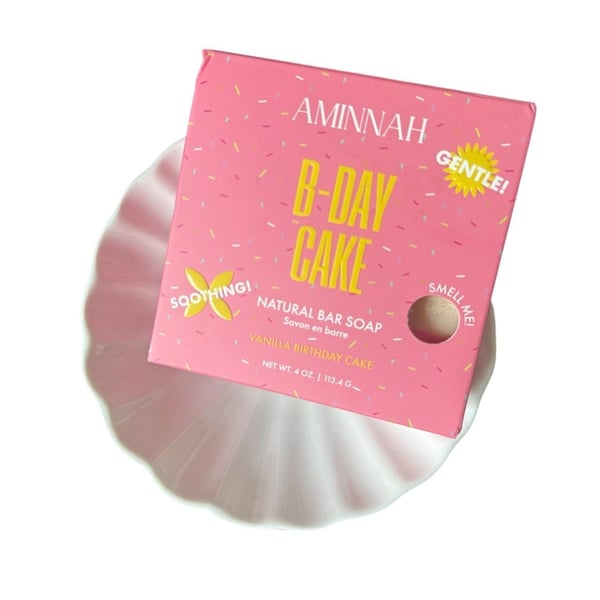 Aminnah B-Day Cake Natural Bar Soap Vanilla Birthday Cake