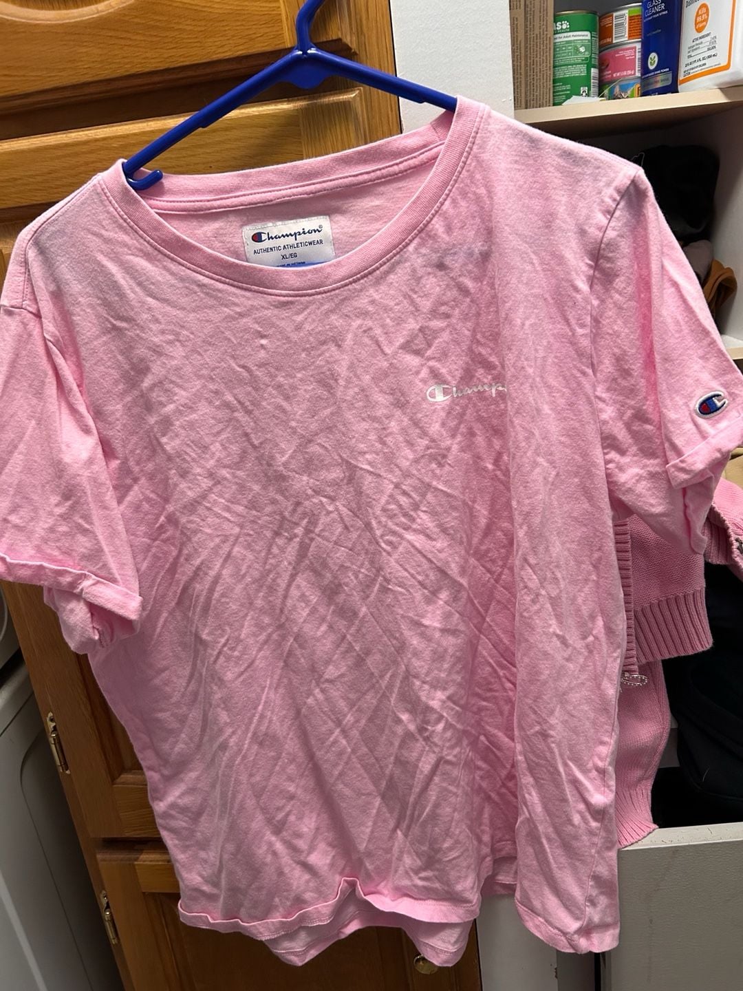 Champion Authentic Athleticwear Pink Short Sleeve Crew Neck T-Shirt with Embroidered Logo 1