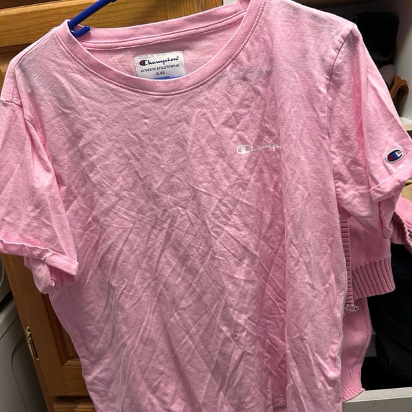 Champion Authentic Athleticwear Pink Short Sleeve Crew Neck T-Shirt with Embroidered Logo