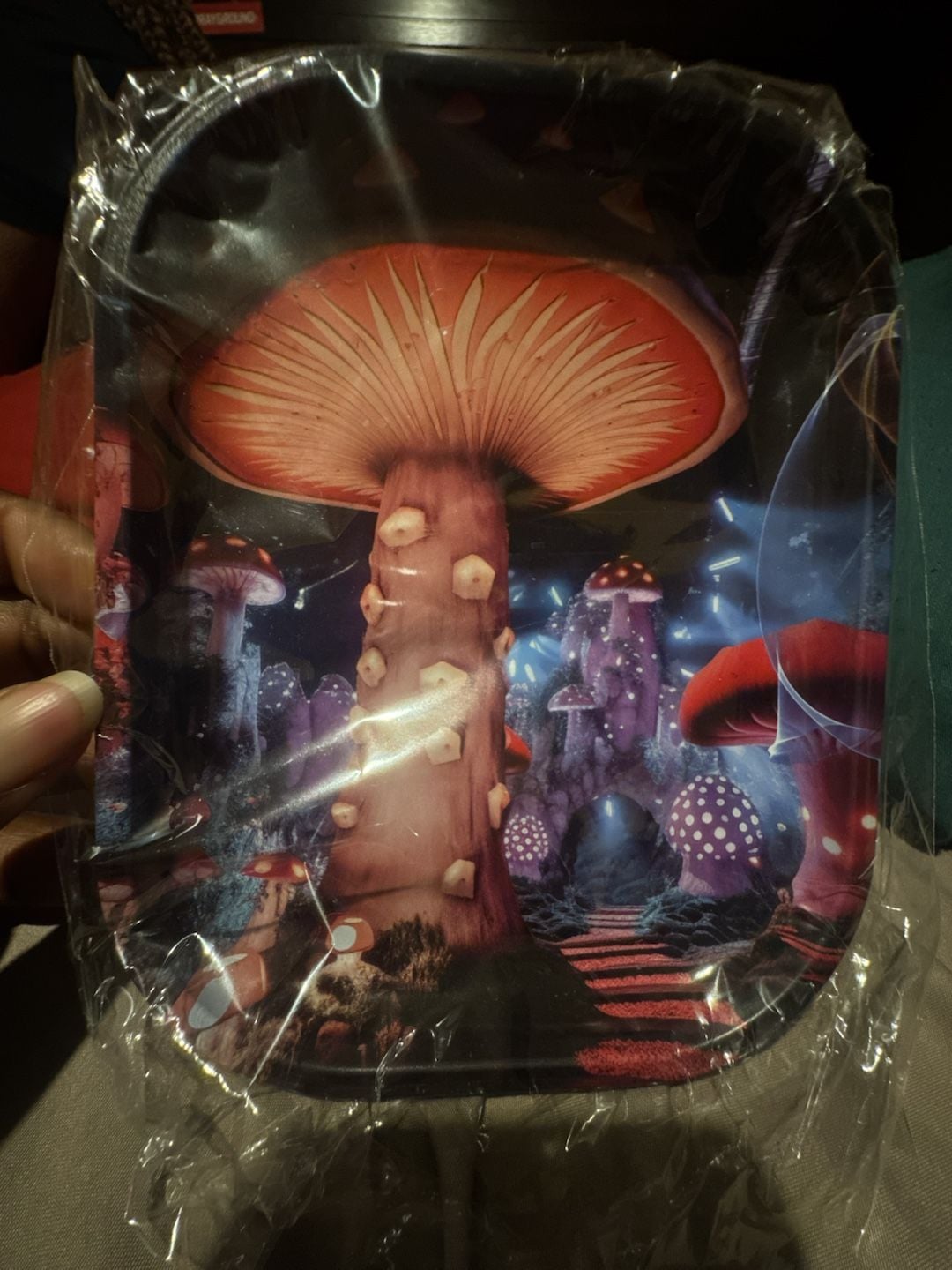 Fantasy Mushroom Forest Design Metal Rolling Tray 1