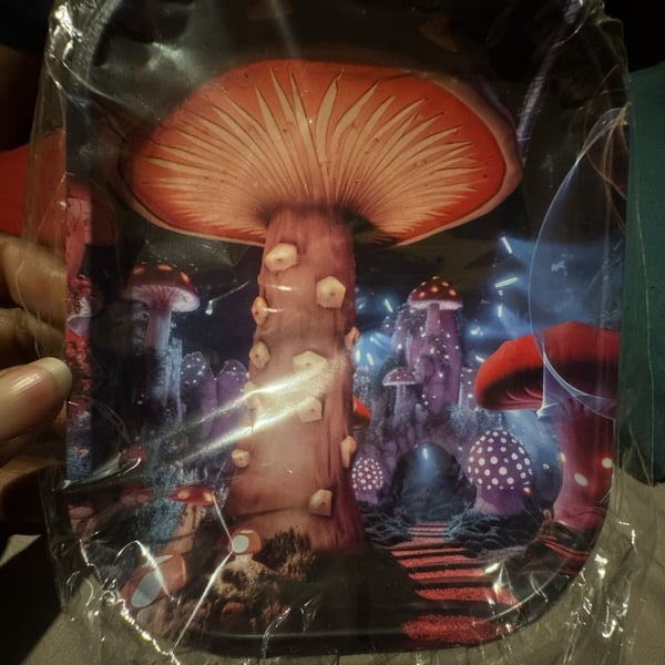 Fantasy Mushroom Forest Design Metal Rolling Tray