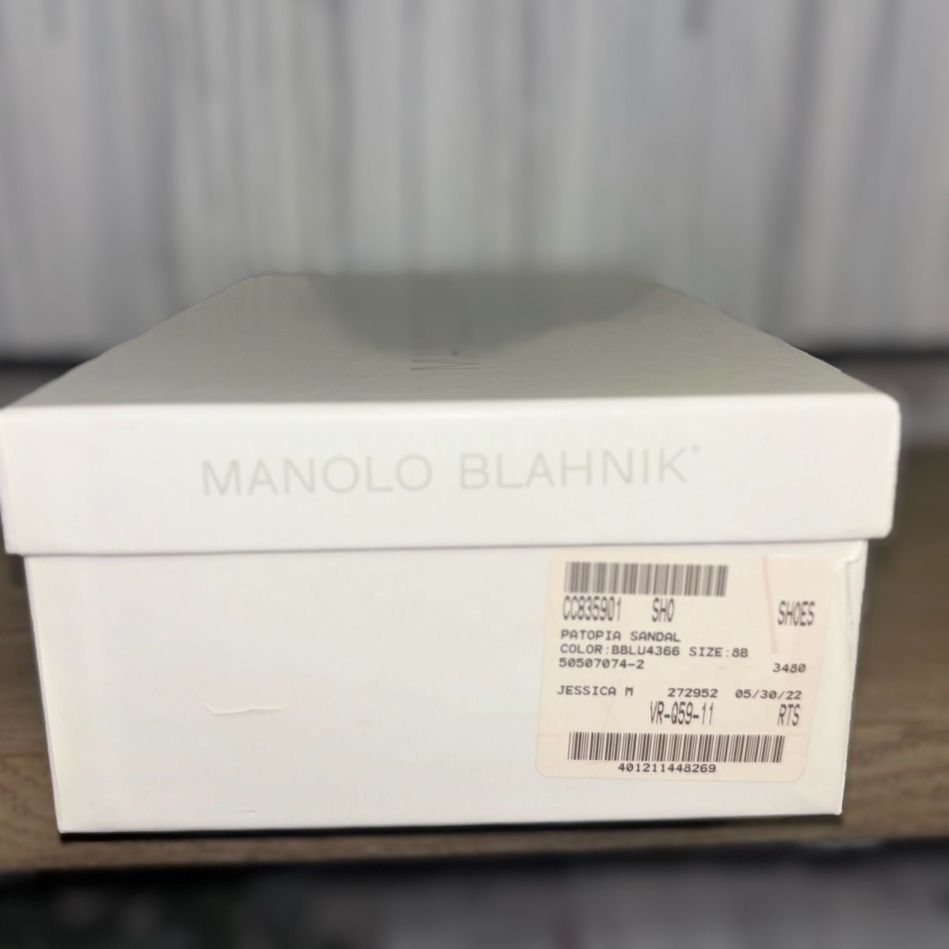 Manolo Blahnik Snakeskin Animal Print Slingback Sandals w/ Tags - Blue Sandals, Shoes - MOO282822 7