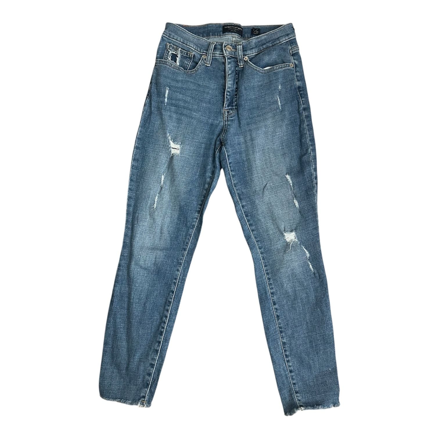 Lucky Brand High Rise Ankle Distressed Skinny Jeans Size 6/28 2