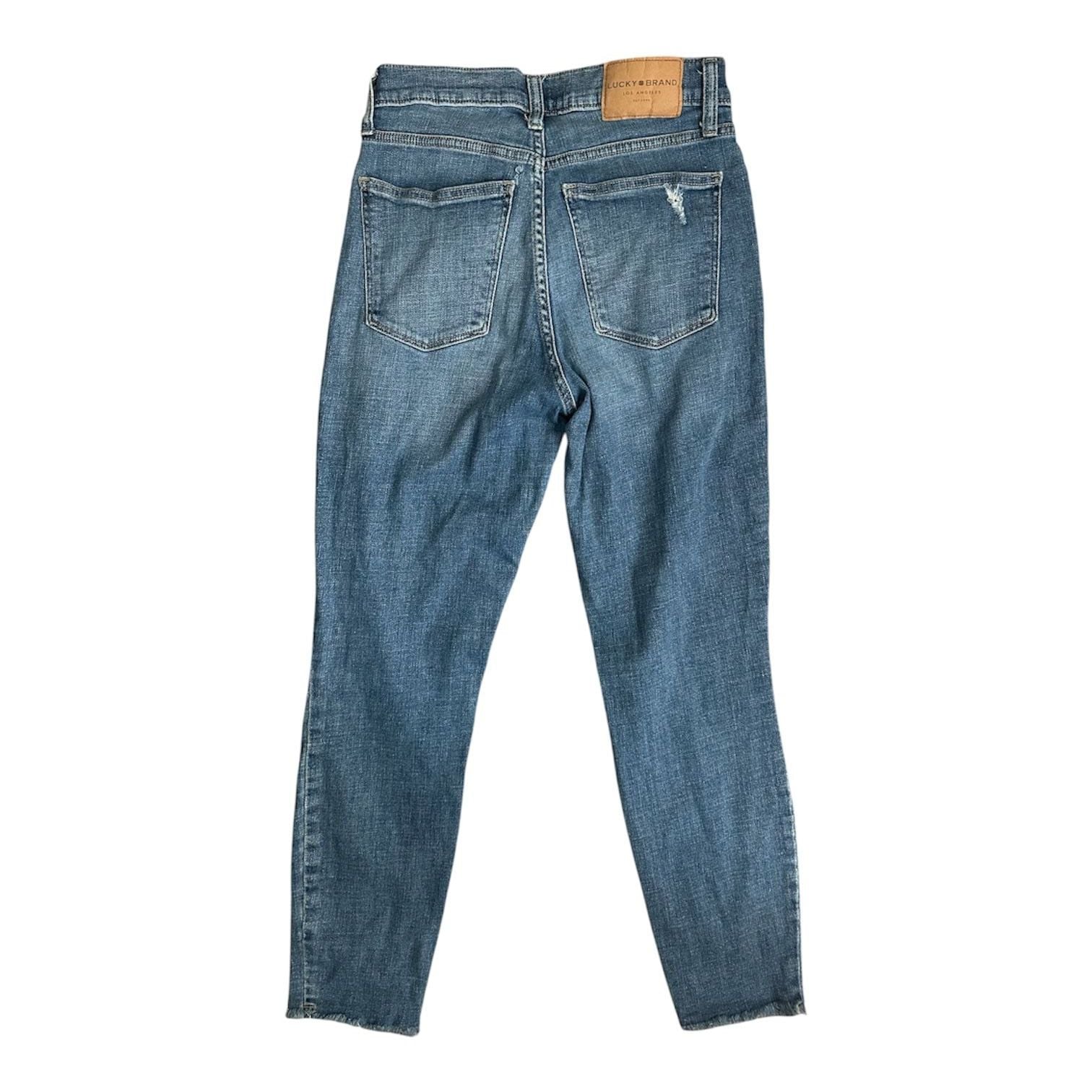Lucky Brand High Rise Ankle Distressed Skinny Jeans Size 6/28 3