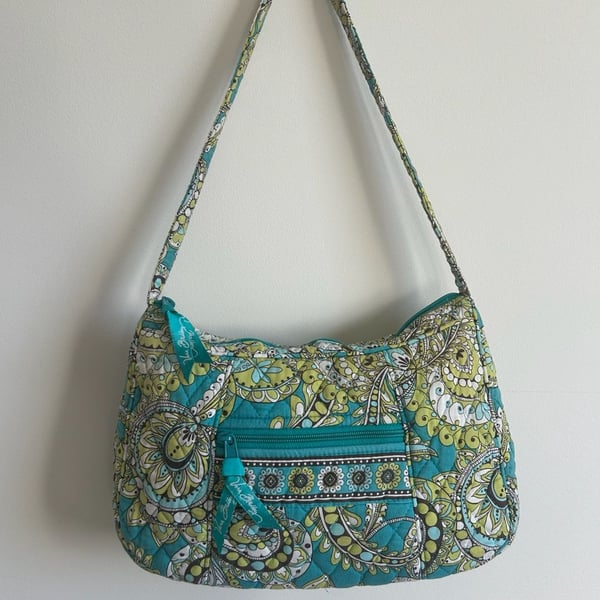 Vera Bradley Peacock Paisley Quilted Zip-Top Shoulder Bag