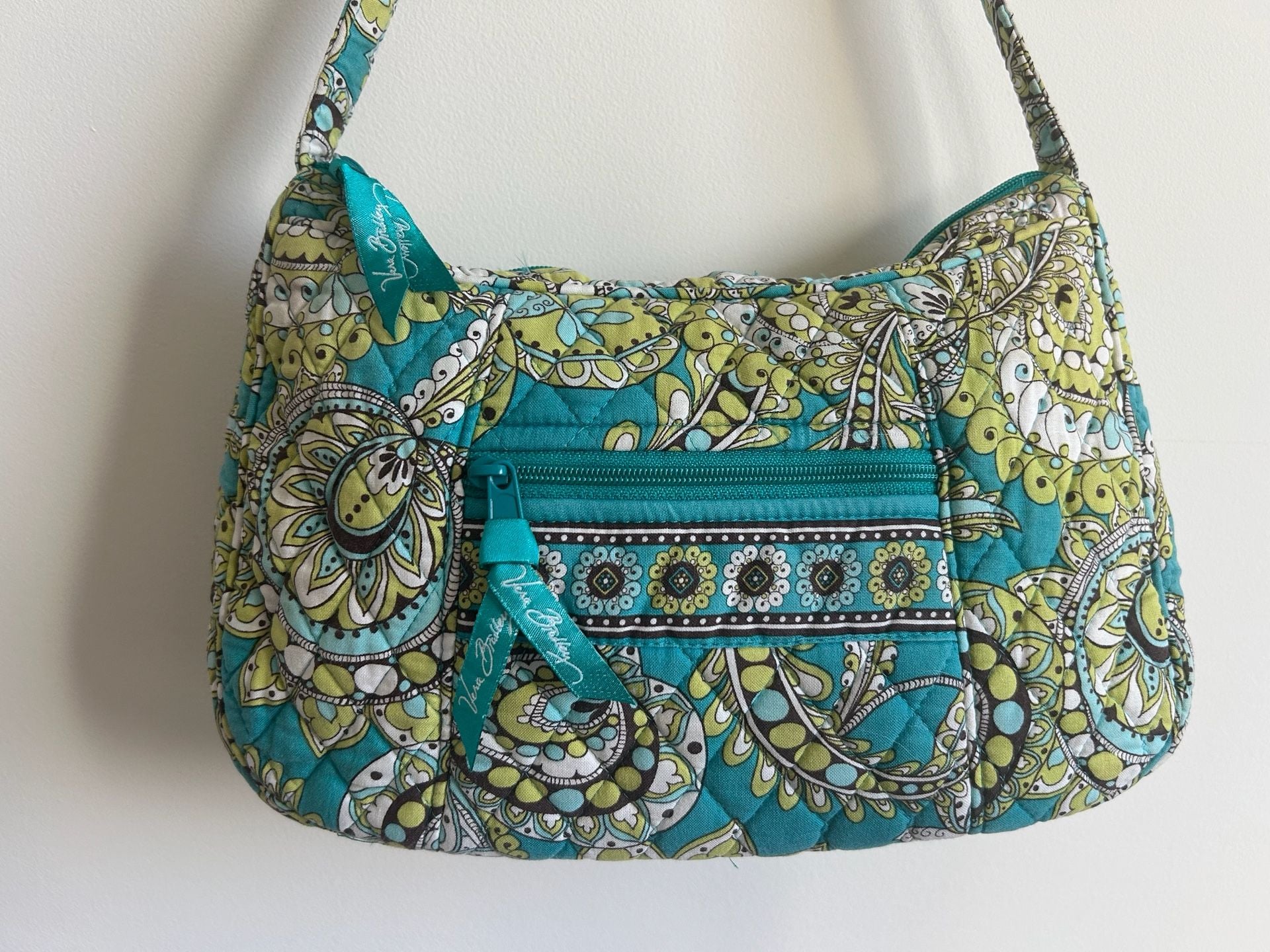 Vera Bradley Peacock Paisley Quilted Zip-Top Shoulder Bag 3